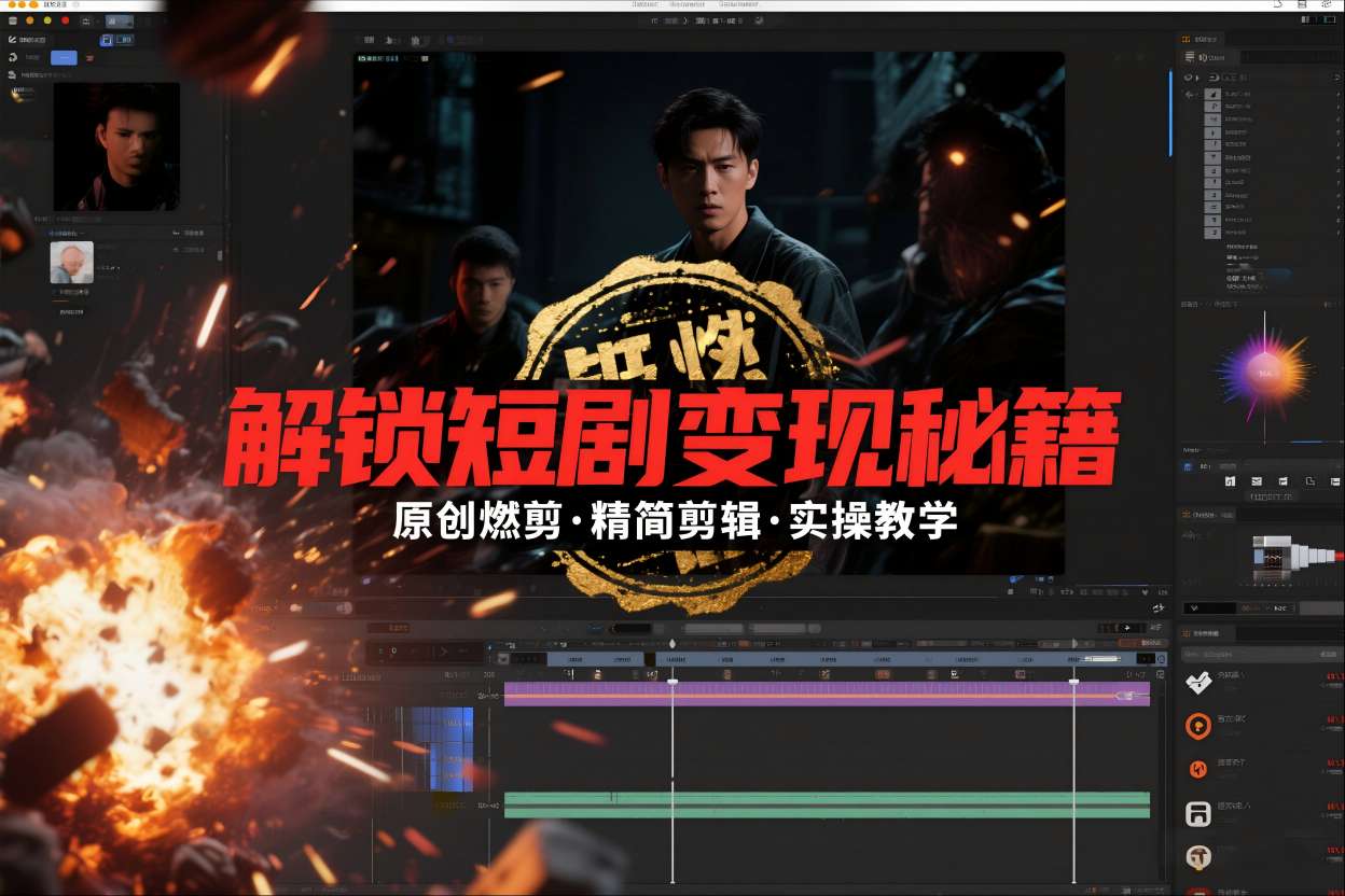 短剧拉新之原创燃剪精简剪辑实操课，解锁短剧变现秘籍-瀚洪创业网