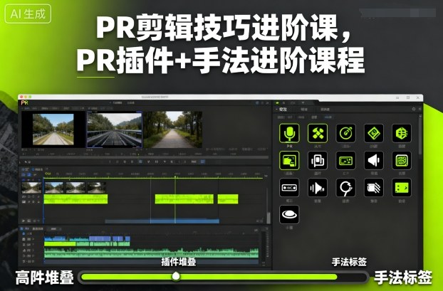 PR剪辑技巧进阶课，PR插件+手法进阶课程-瀚洪创业网