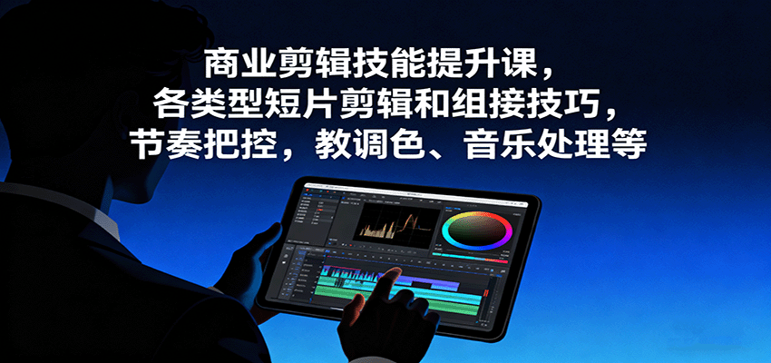 商业剪辑技能提升课，各类型短片剪辑和组接技巧，节奏把控，教调色、音乐处理等-瀚洪创业网