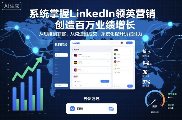 系统掌握LinkedIn领英营销，创造百万业绩增长，从思维到获客，从沟通到成交，系统化提升外贸能力-瀚洪创业网