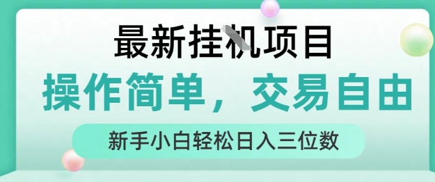 最新挂G项目，操作简单，交易自由，人人可上手，新手小白轻松日入三位数【揭秘】-瀚洪创业网