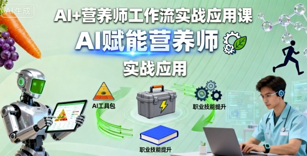AI+营养师工作流实战应用课，AI赋能营养师-瀚洪创业网
