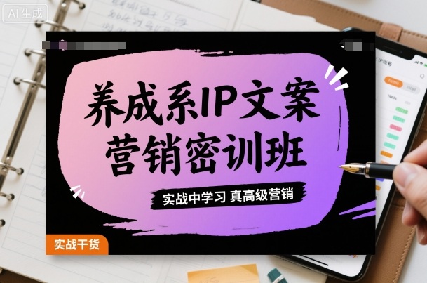 养成系IP文案营销密训班，实战中学习真高级营销-瀚洪创业网