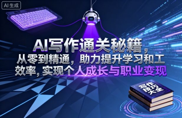 AI写作通关秘籍，从零到精通，助力提升学习和工作效率，实现个人成长与职业变现-瀚洪创业网