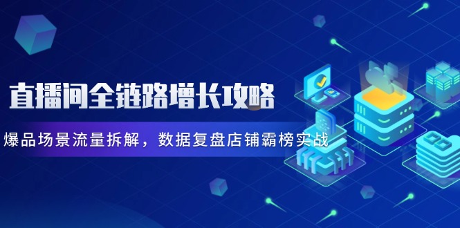 直播间全链路增长攻略，爆品场景流量拆解，数据复盘店铺霸榜实战-瀚洪创业网