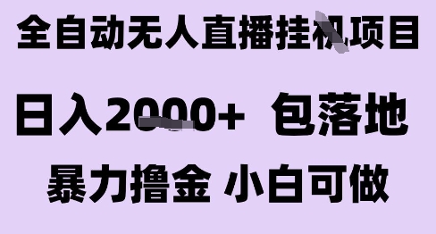 最新全自动抖音无人直播挂G项目，日入2k+ 包落地暴力撸金，小白可做【揭秘】-瀚洪创业网