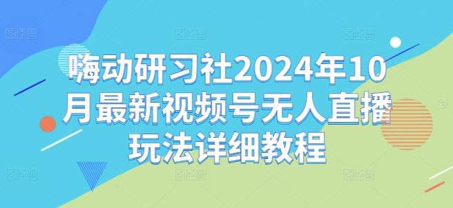 嗨动研习社2024年10月最新视频号无人直播玩法详细教程-瀚洪创业网
