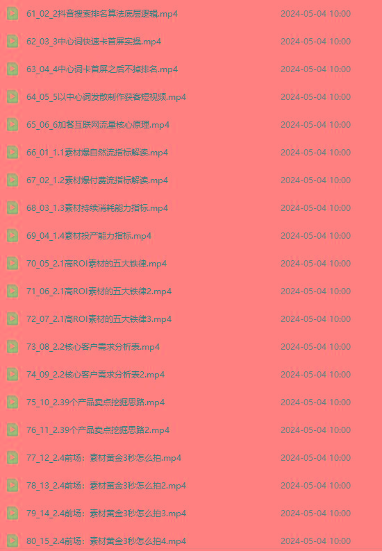 图片[4]-2024单品正价起号，直播素材投流选品：选品课+投流课+素材课+卡首屏/100节-瀚洪创业网