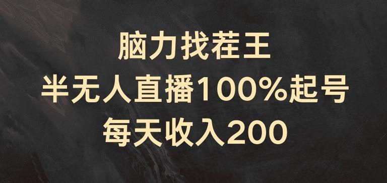 脑力找茬王，半无人直播100%起号，每天收入200+【揭秘】-瀚洪创业网
