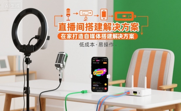 直播间搭建解决方案，在家打造自媒体搭建解决方案-瀚洪创业网
