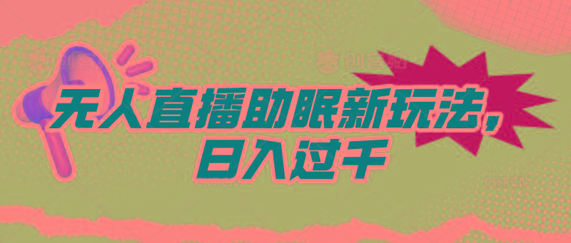 (9932期)无人直播助眠新玩法，24小时挂机，日入1000+-瀚洪创业网