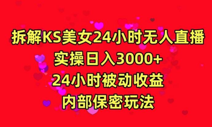 利用快手24小时无人美女直播，实操日入3000，24小时被动收益，内部保密玩法【揭秘】-瀚洪创业网