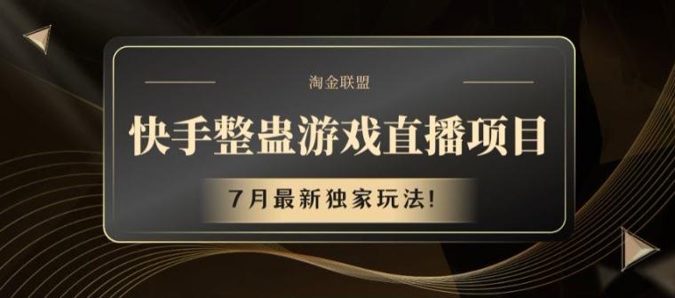 快手整蛊游戏直播项目，7月最新独家玩法【揭秘】-瀚洪创业网