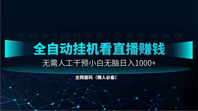 直播助手全自动看大平台直播赚钱，全自动无需人工干预，小白无脑日入1000-瀚洪创业网