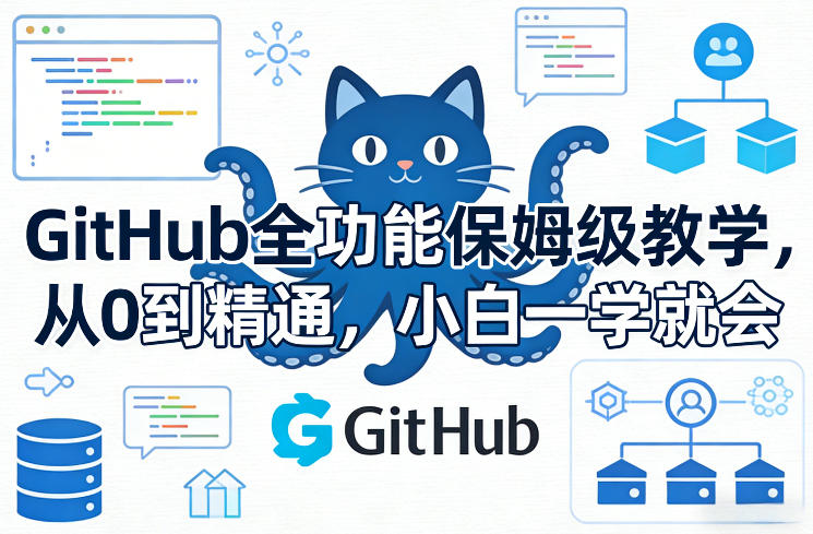 GitHub全功能保姆级教学，从0到精通，小白一学就会-瀚洪创业网