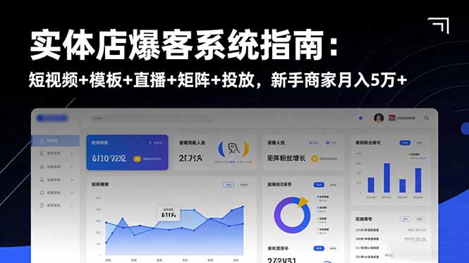 实体店爆客系统指南：短视频+模板+直播+矩阵+投放，新手商家月入5万+-瀚洪创业网