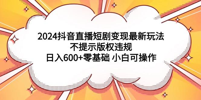 (9305期)2024抖音直播短剧变现最新玩法，不提示版权违规 日入600+零基础 小白可操作-瀚洪创业网