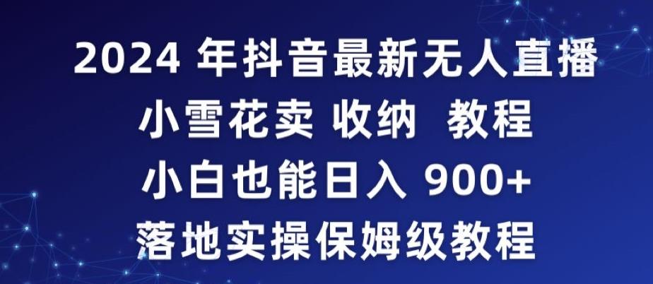 2024年抖音最新无人直播小雪花卖收纳教程，小白也能日入900+落地实操保姆级教程【揭秘】-瀚洪创业网