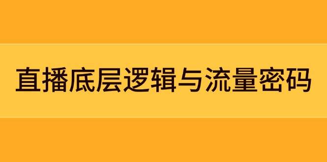 直播底层逻辑与流量密码：定位模型+案例拆解，急速流承接与数据优化全攻略-瀚洪创业网