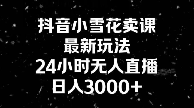 抖音小雪花卖课，24小时无人直播，日入3000+，小白也能轻松操作-瀚洪创业网