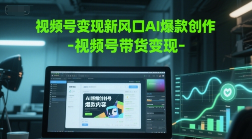 视频号变现新风口AI爆款创作-视频号带货变现-瀚洪创业网