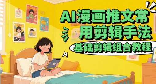 AI漫画推文常用剪辑手法，基础剪辑组合教程-瀚洪创业网