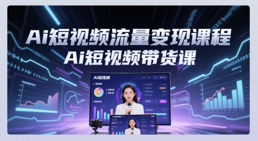 Ai短视频流量变现课程，Ai短视频带货课-瀚洪创业网