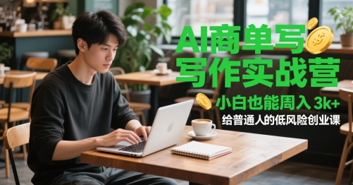 AI商单写作实战营，小白也能周入3k+，给普通人的低风险创业课-瀚洪创业网