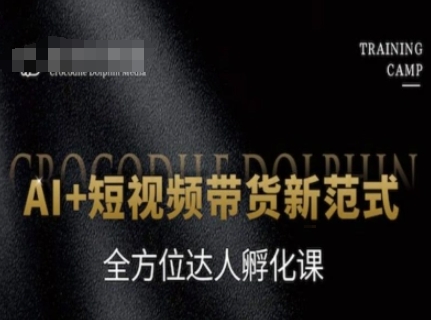 AI+短视频带货新范式，全方位达人孵化课-瀚洪创业网