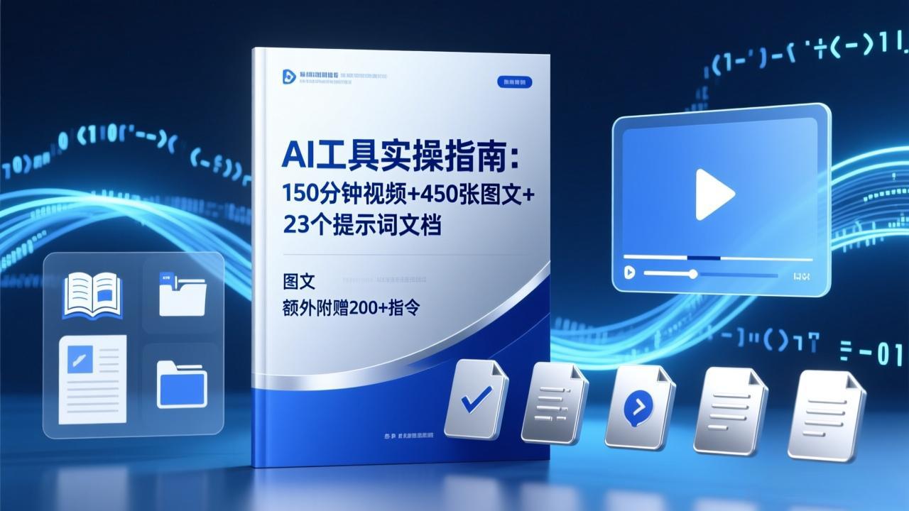 AI工具实操指南：150分钟视频+450张图文+23个提示词文档，额外附赠200+指令-瀚洪创业网