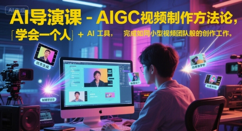 AI导演课-AIGC视频制作方法论，学会一个人+AI工具，完成如同小型视频团队般的创作工作，实现导演梦-瀚洪创业网