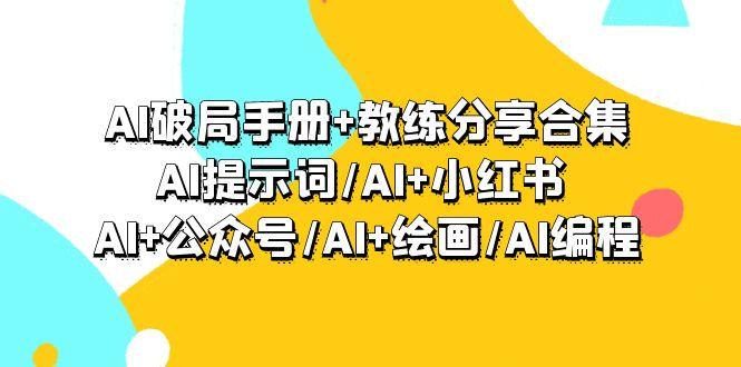 (9351期)AI破局手册+教练分享合集：AI提示词/AI+小红书 /AI+公众号/AI+绘画/AI编程-瀚洪创业网