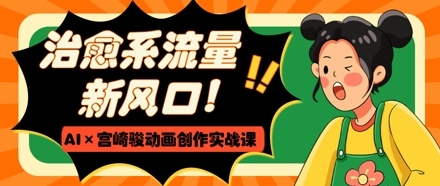 治愈系流量新风口，AI+宫崎骏动画创作实战课，从0到1打造爆款视频-瀚洪创业网