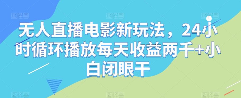 无人直播电影新玩法，24小时循环播放每天收益两千+小白闭眼干【揭秘】-瀚洪创业网