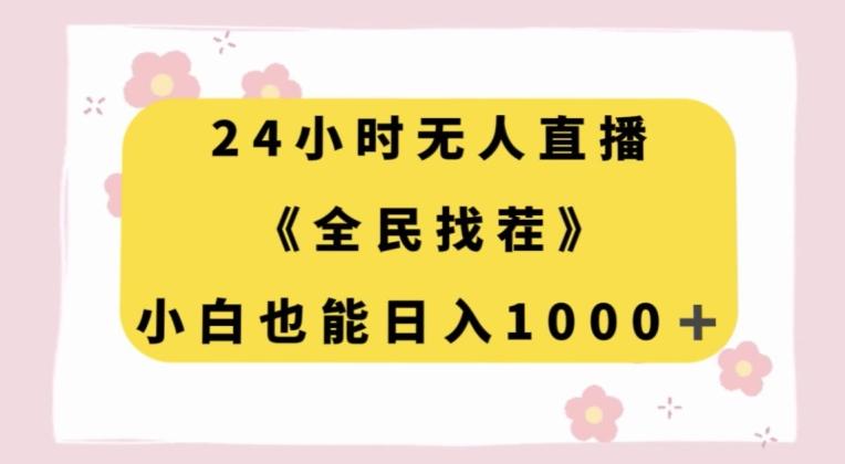 24小时无人直播，全民找茬，小白也能日入1000+【揭秘】-瀚洪创业网