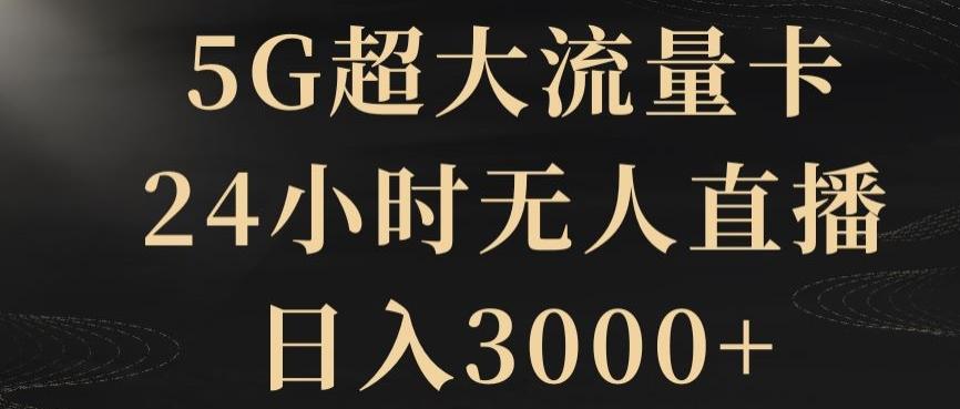 5G超大流量卡，24小时无人直播，日入3000+【揭秘】-瀚洪创业网