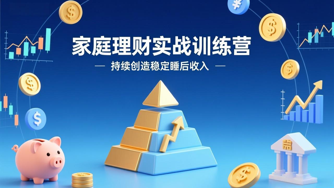 家庭理财实战训练营：从0到1建体系，三阶进阶层层递进，助你持续创造稳定睡后收入-瀚洪创业网