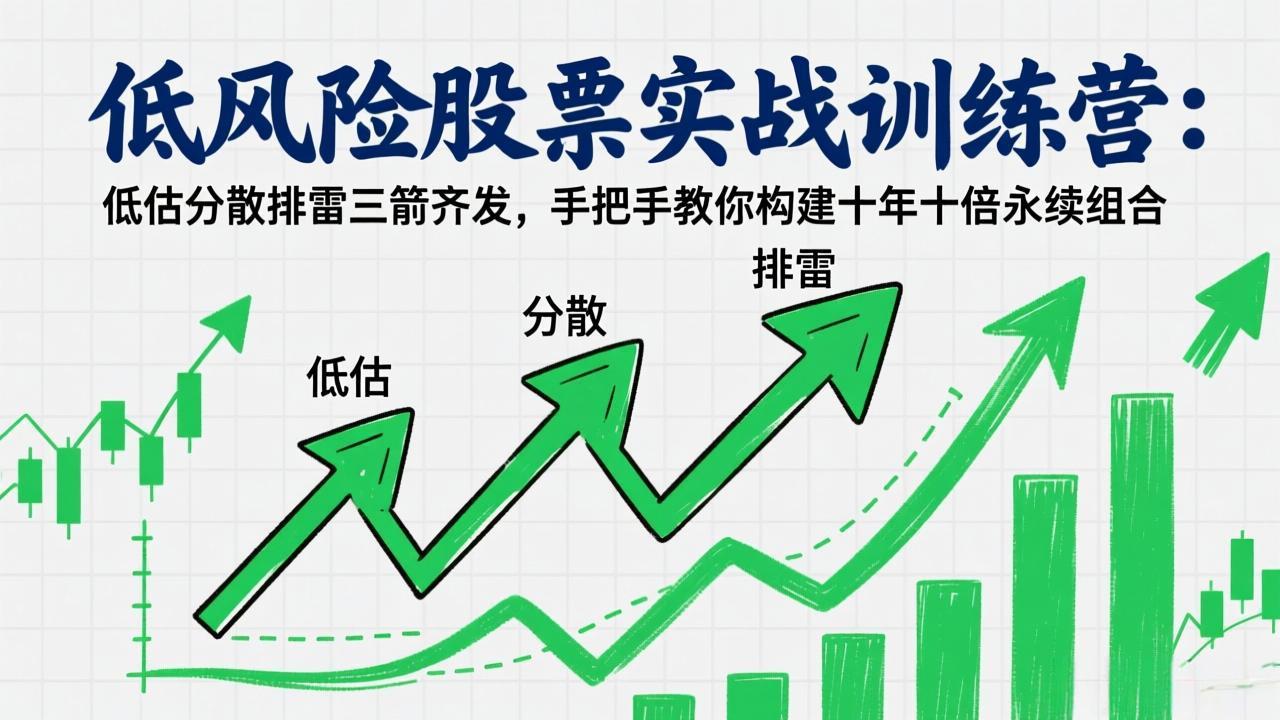 低风险股票实战训练营：低估分散排雷三箭齐发，手把手教你构建十年十倍永续组合-瀚洪创业网