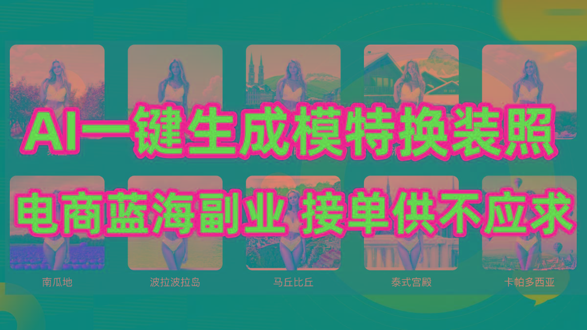 (9616期)AI制作一键生成模特换装照，电商蓝海副业供不应求-瀚洪创业网
