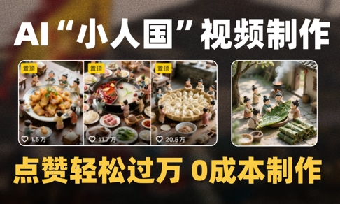 爆款1000W+播放微缩景观迷你小人国AI视频0成本制作全流程教学-瀚洪创业网