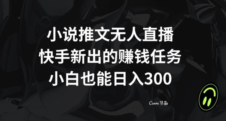 小说推文无人直播，快手新出的赚钱任务，小白也能日入300+【揭秘】-瀚洪创业网