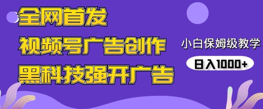 全网首发蝴蝶号广告创作，用AI做视频，黑科技强开广告，小白跟着做，日入1000+【揭秘】-瀚洪创业网