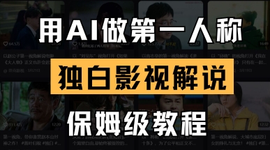 用AI做第一人称独白影视解说，手把手教学，保姆级教程-瀚洪创业网