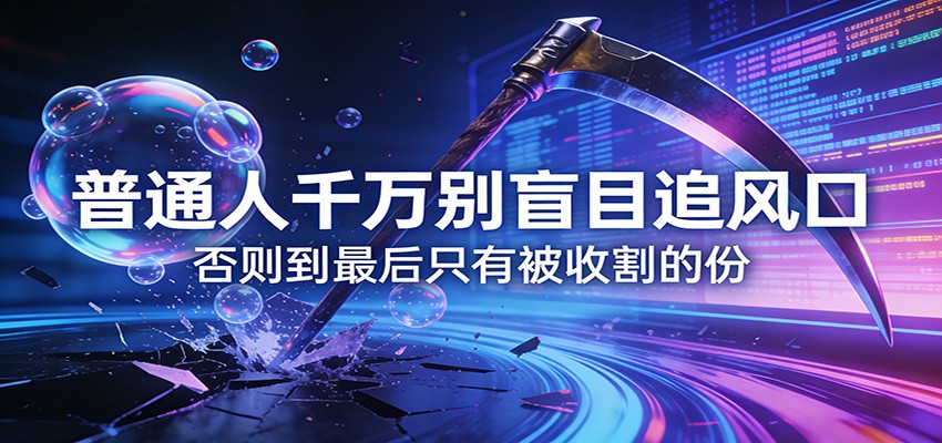 付费文章《通人千万别盲目追风口》否则到最后只有被收割的份-瀚洪创业网