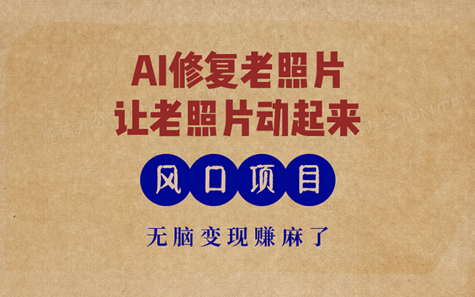 最新风口项目，AI一键修复老照片，让老照片动起来，接单到手软，无脑变…-瀚洪创业网