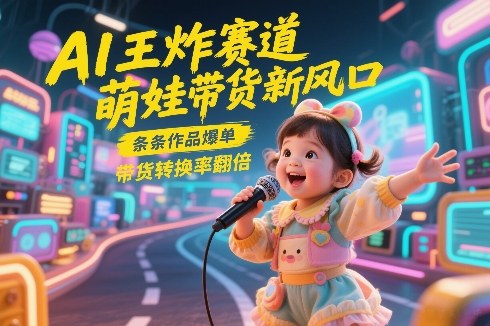 AI王炸赛道，萌娃带货新风口，条条作品爆单，带货转换率翻倍，核心逻辑拆解-瀚洪创业网
