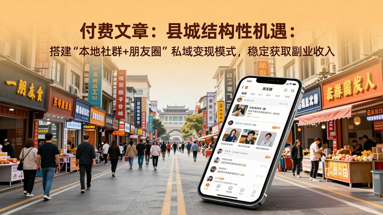 付费文章：县城结构性机遇：搭建“本地社群+朋友圈”私域变现模式，稳定获取副业收入-瀚洪创业网