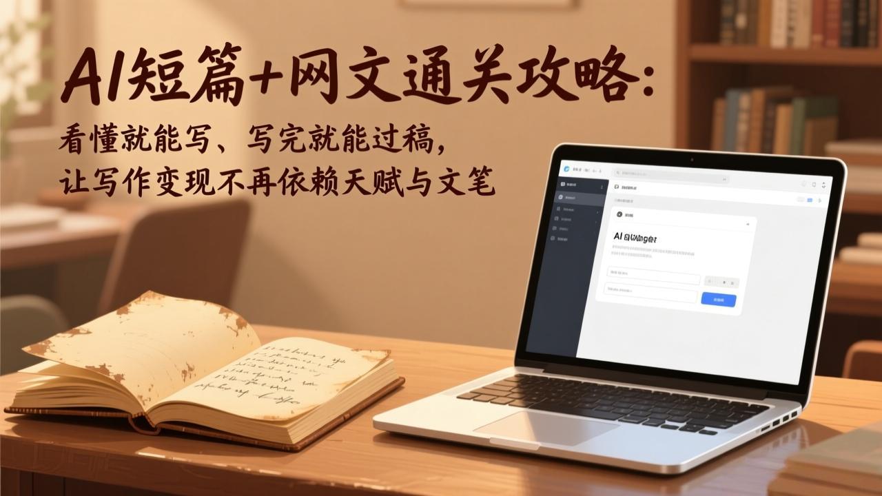AI短篇+网文通关攻略：看懂就能写、写完就能过稿，让写作变现不再依赖天赋与文笔-瀚洪创业网