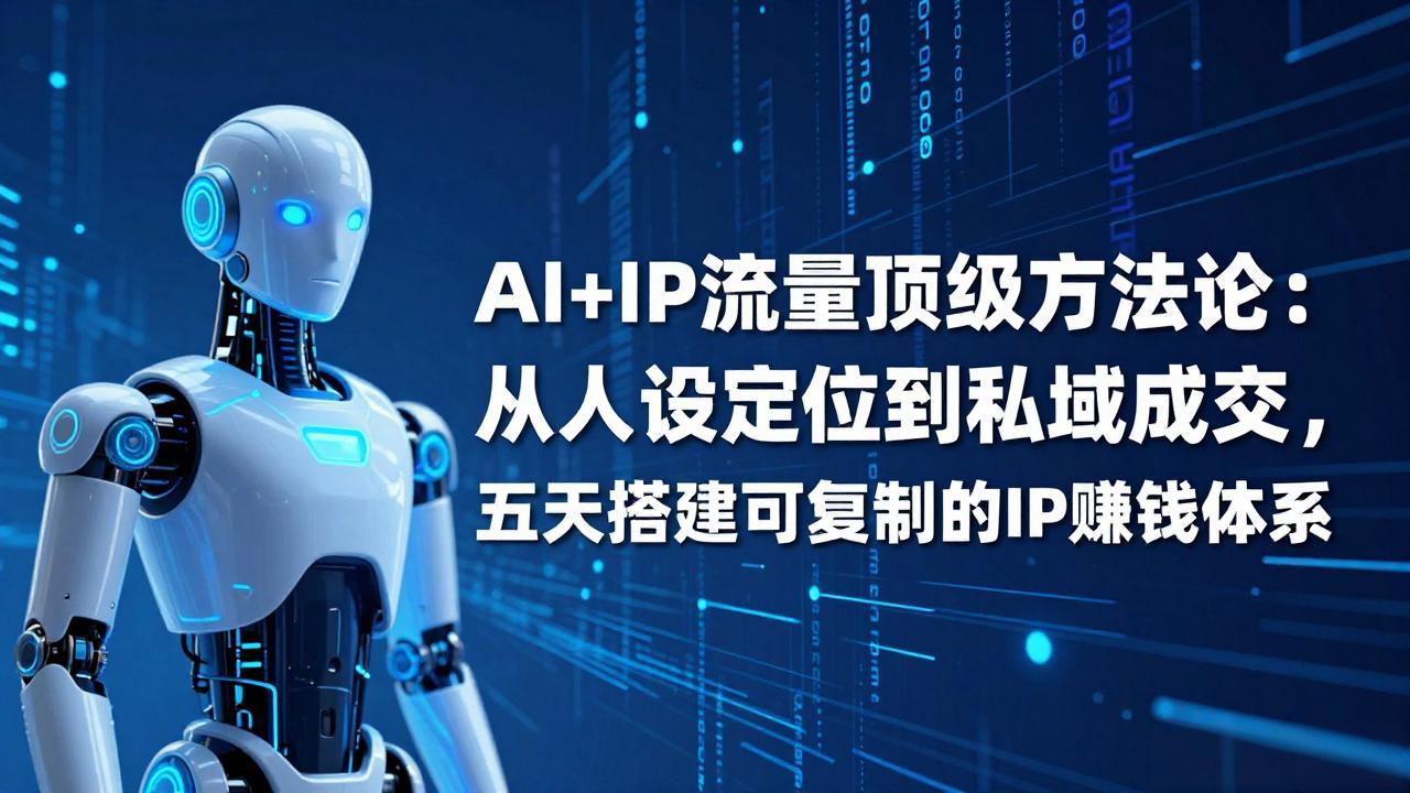 AI+IP顶级方法论：从人设定位到私域成交，五天搭建可复制的IP赚钱体系-瀚洪创业网