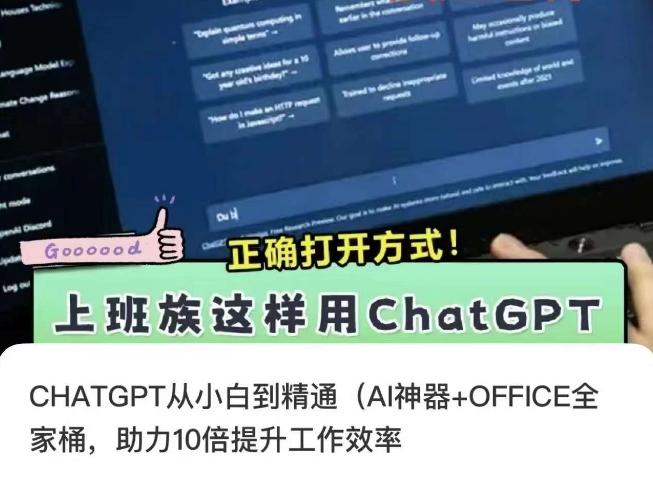 CHATGPT从小白到精通，AI神器+OFFICE全家桶，助力10倍提升工作效率-瀚洪创业网